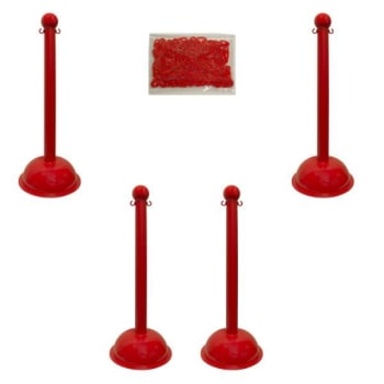 Image for Mr. Chain Red Heavy Duty Stanchion And Chain Kit from HD Supply