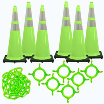 Image for Mr. Chain 36 Safety Green Reflective Traffic Cone And  Chain Kit from HD Supply