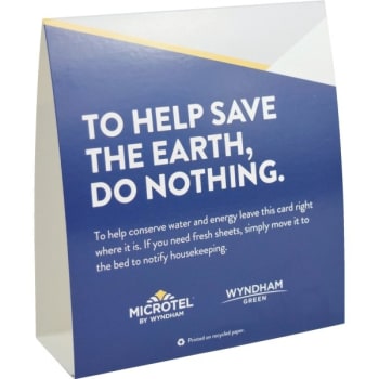 Image for Microtel By Wyndham® Conservation Linen Tent Card, Case Of 100 from HD Supply