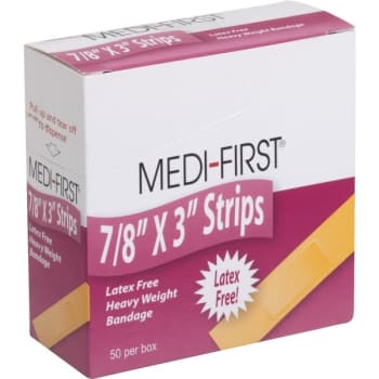Image for Medi-First® 7/8 X 3" Woven Strip Bandage Package Of 50 from HD Supply