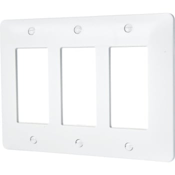 Image for TAYMAC MASQUE 3-Gang Plastic Decorator Wall Plate (White) from HD Supply