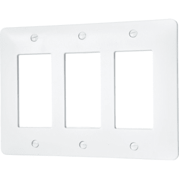 Image for Taymac Masque 3-Gang Plastic Decorator Wall Plate (White) from HD Supply