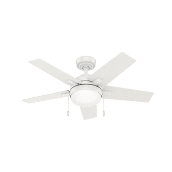 Hunter® Bartlett 44 In. 5-Blade Led Ceiling Fan W/ Light (White)