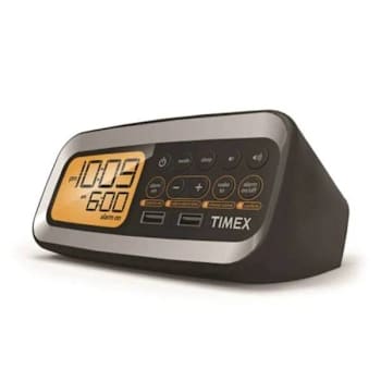 Timex Clock Radio With Preset Tuning And Dual Usb Charging