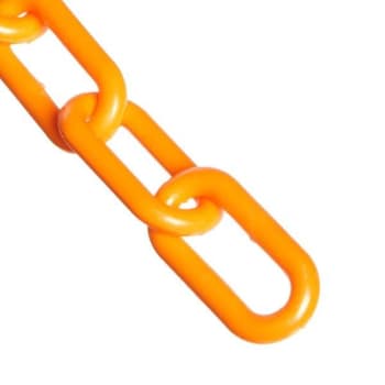 Mr. Chain 1.5 Inch X 300 Feet Safety Orange Plastic Barrier Chain In A Pail