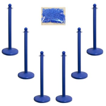Image for Mr. Chain Blue Medium Duty Stanchion And Chain Kit from HD Supply