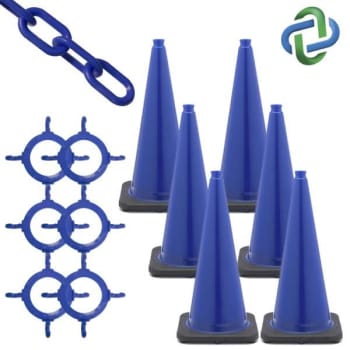 Image for Mr. Chain 28 Traffic Blue Cone And Chain Kit from HD Supply