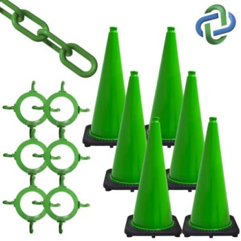 Image for Mr. Chain 28 Green Traffic Cone And Chain Kit from HD Supply