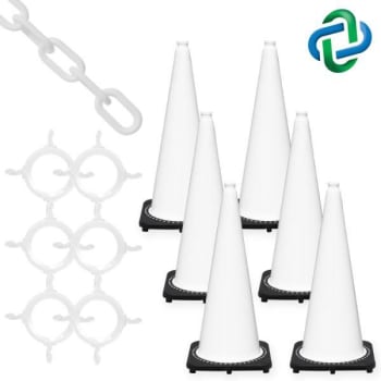 Image for Mr. Chain 28 White Traffic Cone And Chain Kit from HD Supply