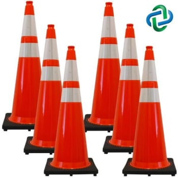 Image for Mr. Chain 36 Orange Reflective Traffic Cones Package Of 6 from HD Supply