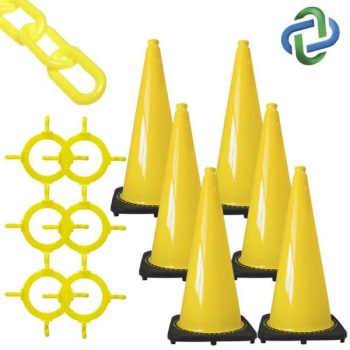 Image for Mr. Chain 28 Yellow Traffic Cone And Chain Kit from HD Supply