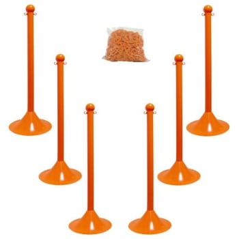 Image for Mr. Chain Safety Orange Light Duty Stanchion And Chain Kit from HD Supply
