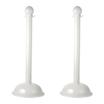 Image for Mr. Chain White Heavy Duty Stanchion Package Of 2 from HD Supply