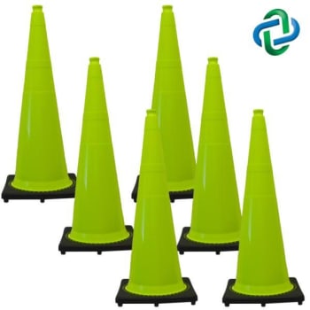 Image for Mr. Chain 36 Inch Safety Green Traffic Cone Package Of 6 from HD Supply