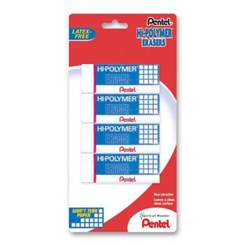 Image for Pentel® White Hi-Polymer Eraser, Package Of 4 from HD Supply