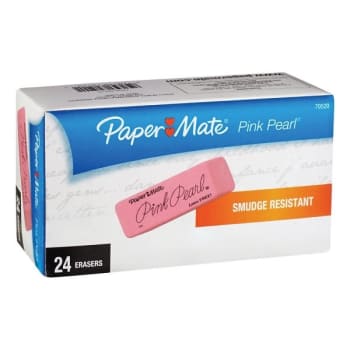 Paper Mate® Medium Pink Pearl Eraser Pack Of 24
