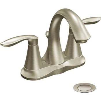Moen Eva Lavatory Faucet Brushed Nickel Two Handle With Pop-Up