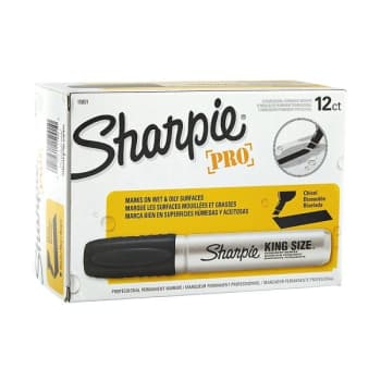 12 Sharpie Chisel Tip Markers Permanent BLACK Ink Large Broad