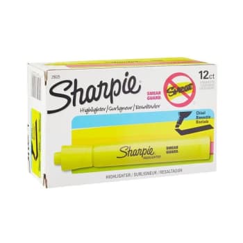 Sharpie® Accent® Fluorescent Yellow Chisel-Tip Highlighter, Package Of 12