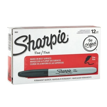 Image for Sharpie® Black Fine-Point Permanent Marker, Package Of 12 from HD Supply