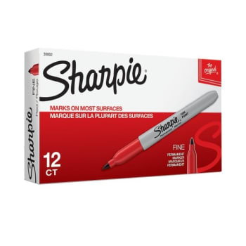Sharpie® Red Fine-Point Permanent Marker, Package Of 12