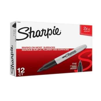 Image for Sharpie® Black Bold Point Permanent Marker, Package Of 12 from HD Supply