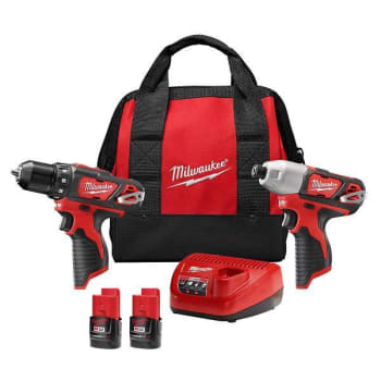 Image for Milwaukee 3/8 In M12 Li-Ion Cordless Drill Driver 2-Piece Combo Kit from HD Supply