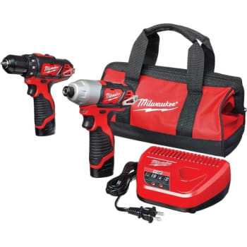 Image for Milwaukee 3/8 In M12 Li-Ion Cordless Drill Driver 2-Piece Combo Kit from HD Supply