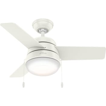 Hunter® Aker 36 in. 3-Blade LED Ceiling Fan w/ Light (White)