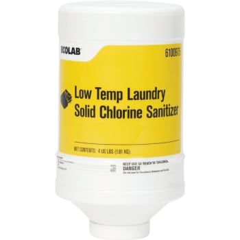 Ecolab® Low Temp Laundry Solid Chlorine Sanitizer, 4LB, Case Of 2