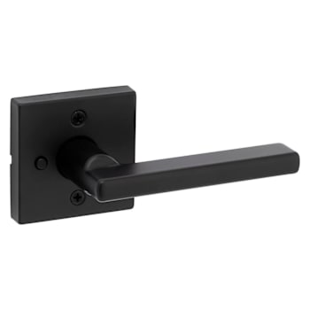 Image for Kwikset Halifax Matte Black Bed/Bath Privacy Door Lever With Push-Button Lock from HD Supply