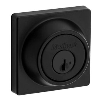 Kwikset 660 Series Matte Black Square Single Cylinder Deadbolt With Smartkey Security