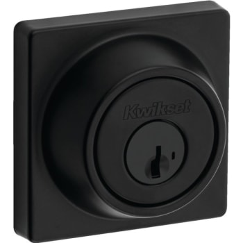 Image for Kwikset 660 Contemporary Square Deadbolt, Keyed, Smartkey Security, Matte Black from HD Supply