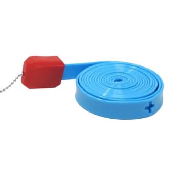 Image for Crest Healthcare Cleangrip Plastic Anti-Ligature Tether, 6 Ft Blue Cord, 2 Red Adapters And #6 Bead Chain/coupling from HD Supply