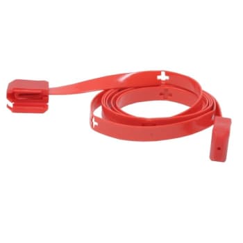 Crest Healthcare Cleangrip Plastic Anti-Ligature Tether, 6 Ft Cord With 2 Adapters, Red