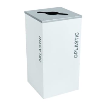 Image for Kaleidoscope Black Tie Series 24 Gallon Square Receptacle Rc-kdsq-pl Bt-wht from HD Supply