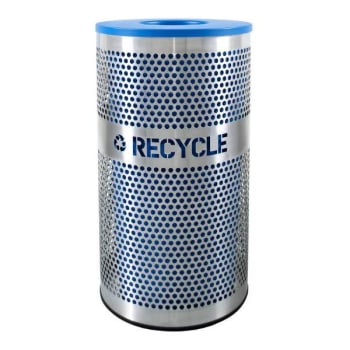 Image for Venue 33 Gallon Perforated Stainless Steel Compost Receptacle (blue/silver) from HD Supply