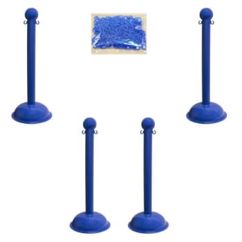 Mr. Chain Blue Heavy Duty Stanchion And Chain Kit
