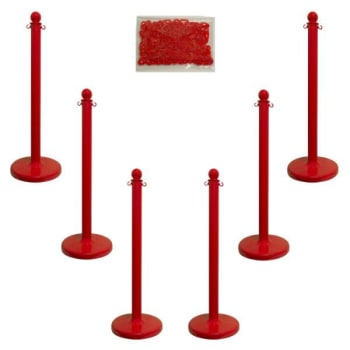 Image for Mr. Chain Red Medium Duty Stanchion And Chain Kit from HD Supply