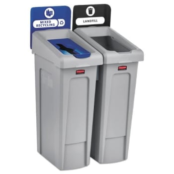 Image for Rubbermaid Slim Jim 46 Gallon Recycling Station Kit from HD Supply