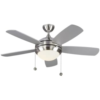 Image for Monte Carlo Discus Classic 44 In. 5-blade Led Ceiling Fan W/ Light (brushed Steel) from HD Supply