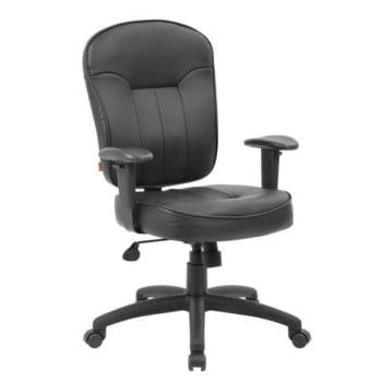 Boss Office Products Leather Task Chair, Black