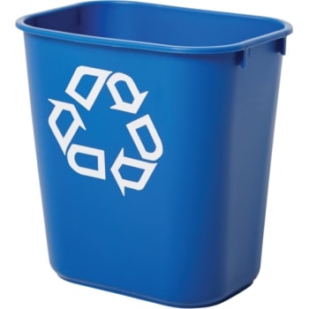 Image for Rubbermaid 3 Gal Blue Desk-side Paper Recycling Container (12-Pack) from HD Supply