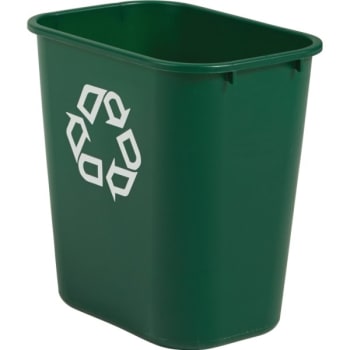 Image for Rubbermaid 7 Gal Green Rectangular Recycling Wastebasket (12-Pack) from HD Supply