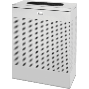 Image for Rubbermaid 22.5 Gal Metallic Silver Steel Rectangle Waste Receptacle from HD Supply