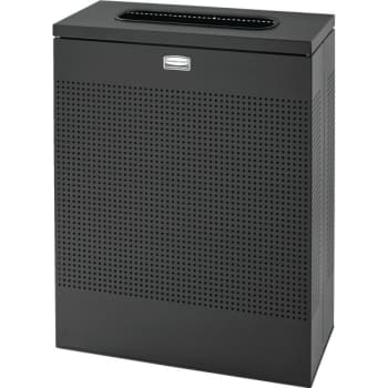 Image for Rubbermaid Silhouettes 22.5 Gal Textured Black Steel Rectangle Waste Receptacle from HD Supply