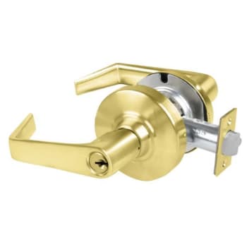 Image for Schlage Alx Entrance Lockset, Saturn Lever, S123 Keyway, Satin Brass, Non-handed from HD Supply