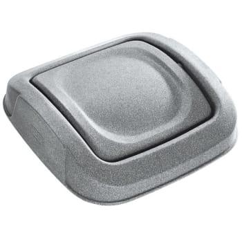 Image for Toter Slimline Graystone Flat Square Trash Can Lid w/ Swing Door (Gray) from HD Supply