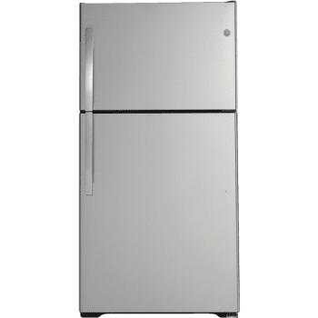 Image for GE® 21.9 Cubic Feet Top-Freezer Refrigerator, ENERGY STAR®, Stainless Steel, Optional Icemaker 501233 from HD Supply