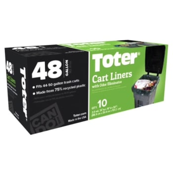 Image for Toter 48 Gal 2 Mil Low-Density Trash Can Liner (10-Box) (Black) from HD Supply